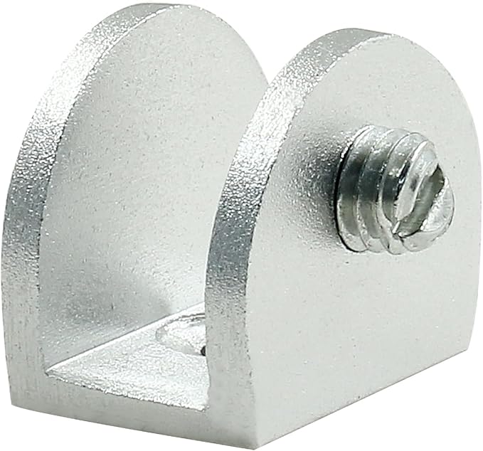Bivethoi Glass Shelf Bracket Adjustable Shower Brackets, Heavy Duty Rectangle Clamp Holder Glass Shelves, Wall Mount Clamps Clip Support Panel Hardware Replacement Part, Silver(Pack of 16)