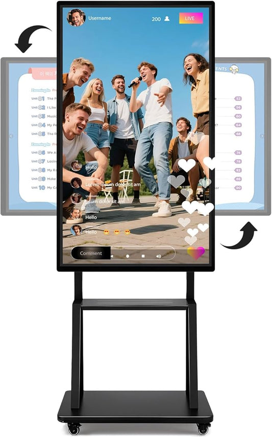 55" Smart Board, Electronic Interactive Smartboard for Classroom, Screen Mirroring, Android iOS 12, Digital Whiteboard for Presention Annotation Live Streaming(Wall Mount Included)