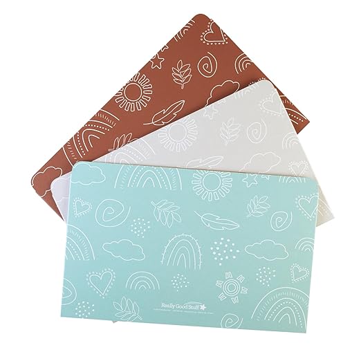 Really Good Stuff Boho Privacy Shields Set of 12, in Sand, Mint, Smoke Blue, Tan, Peach & Clay. Enhance Focus and Eliminate Distractions in Classroom - Desk Dividers