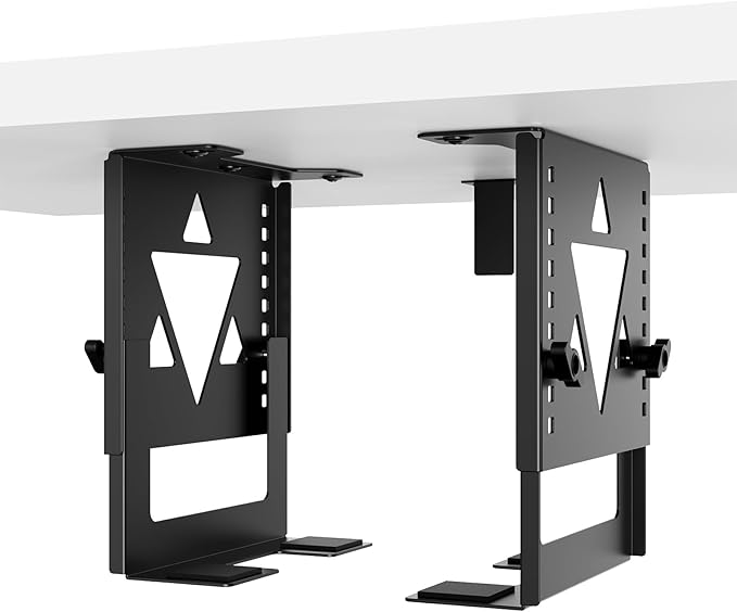 PUTORSEN Under Desk Mini PC Mount NAS Mount Bracket Holder, Height and Width Adjustable CPU Holder for Mac mini Desktop Computer, Mini PC, Small Form Factor Desktop Tower