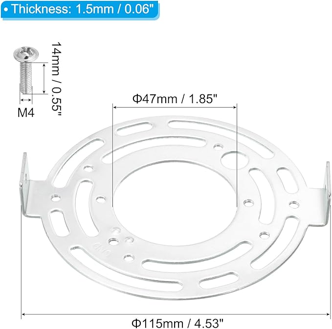 PATIKIL 115mm (4.53") Universal Light Fixture Mounting Bracket Kit, 2set Light Crossbar Round Ceiling Plate for Wall Light, Close to Ceiling Light, Chandelier