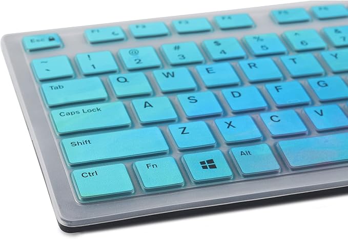 Colorful Keyboard Cover for Dell KM636 KB216 KB216t KB216d KB216p Wired & Wireless Keyboard, Dell Optiplex 5250 3050 3240 5460 7450 7050, Inspiron Desktop 24" 27" 5400 5490 7700 7790 3475 3670 3477