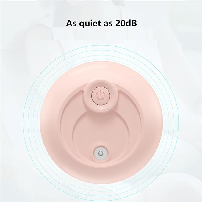 Mini USB Humidifier - Large Capacity, Ultra-Quiet 20dB, 2 Modes (Continuous/Intermittent) with Anti-Dry Burn & Night Light, Nano Mist for Room/Car/Office Desk (<10㎡) (Pink, 330ml)