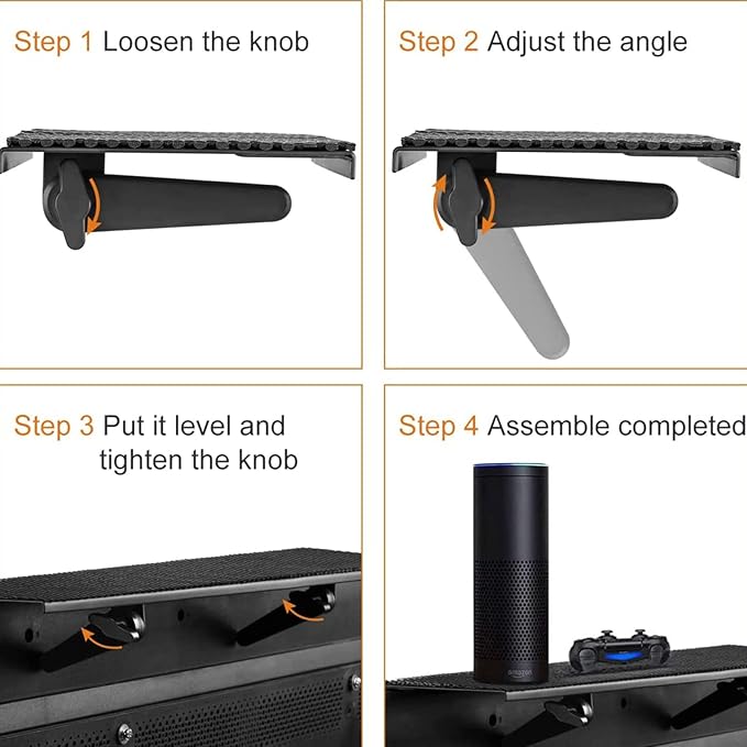 Bracwiser No Drill TV Top Shelf 24 inch Wide Monitor Top Mounting Bracket Platform Holds Speaker, AV Receiver, Media Box, Game Console and More