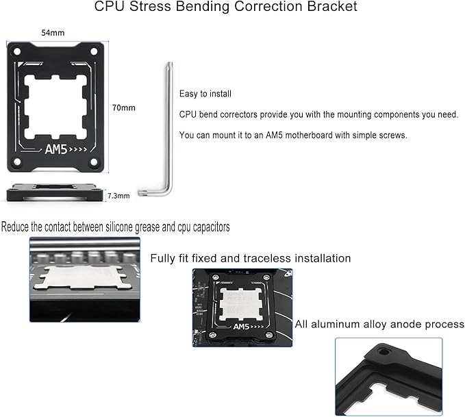 AM5 Motherboard CPU Holder Anti-Bending Contact Safety Fixed Frame for A620A‌ A620‌ X670E‌ B650E‌ B650‌ B840‌ B850‌ X870‌ X870E‌ CPU Cooler