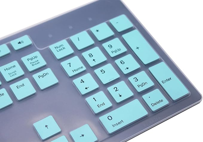 Keyboard Skin Compatible with Dell Inspiron 27 7000 7700 7790 All-in-One Keyboard, Inspiron AIO 3475 3670 3477, Dell KM636 KB216 Keyboard, Dell Optiplex 5250 3050 3240 5460 7450 7050 - Mint