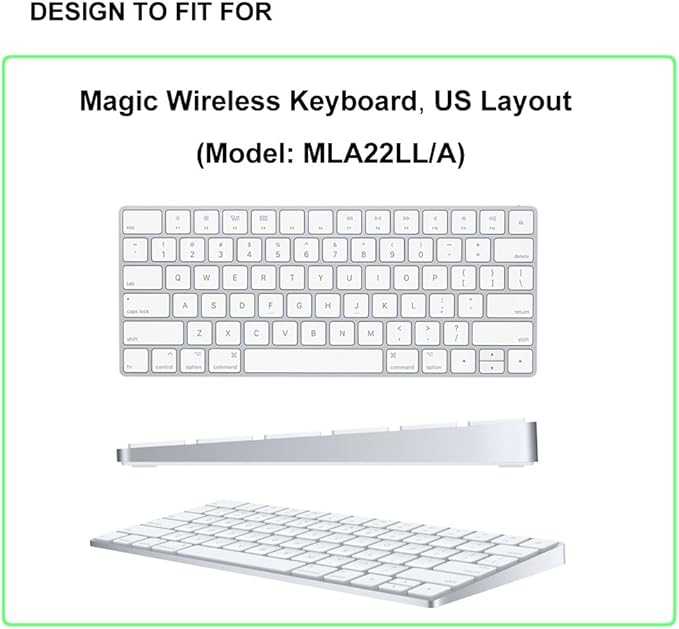 ProElife Ultra Thin Silicone Keyboard Protector Cover Skin for Apple Magic Keyboard & Magic Keyboard 2 (U.S Version, Model: MLA22L/A-A1644, Without Numeric Keypad) (Transparent)