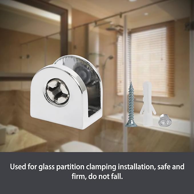 Aopin Glass Shelf Bracket Glass Clamp Holder Glass Shelf Holders Support Glass Clamp Bracket Shelf Clip Clamp, Suitable for 5-8 mm / 0.19-0.3 inch Thick CGlass Screen Clip Holder 10 PCS
