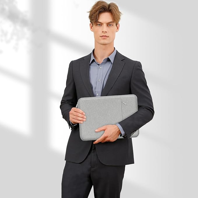 MOSISO Laptop Case 15 inch, 15 inch Laptop Sleeve Compatible with MacBook Air M5 A3448 M4 A3241 M3 A3114 M2 A2941 2026-2023, Dell XPS, Polyester Vertical Computer Sleeve Bag with Pocket, Gray