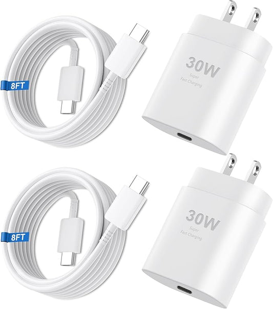 iPhone 16 15 17 Pro Max Charger 30W Type C Chargers USB C Fast Charger Block iPhone 16 Chargers Fast Charging with 8FT C Charging Cable for iPhone 17/17 Pro Max/16/16 Pro Max/15/15 Pro/iPad/Samsung