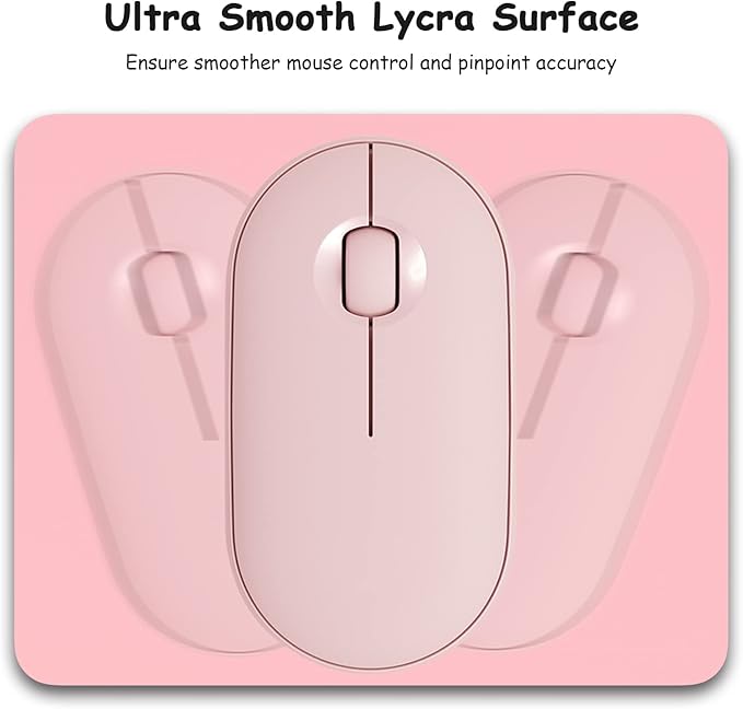 Dapesuom Small Mouse Pad, 5 x 6 Inch Thick Rubber Premium-Textured Non-Slip Portable & Washable Mini Mouse Mat for Women Men Wireless Laptops Keyboard Tray Gaming Computer Office Travel, Pink