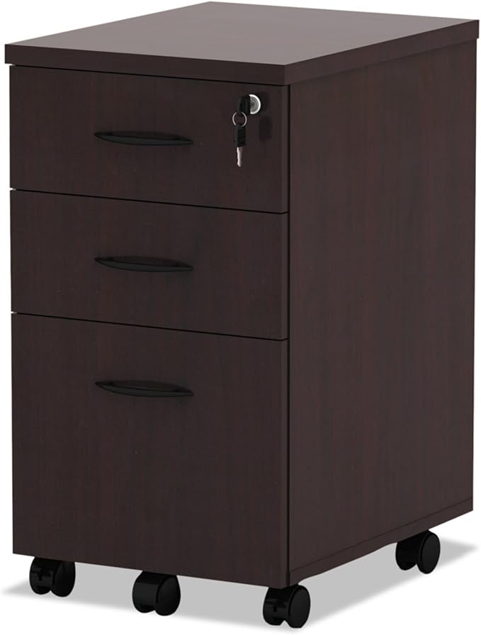 Alera ALE Valencia Mobile B/B/F Pedestal File, 15 7/8w x 20 1/2d x 28 3/8h, Mahogany