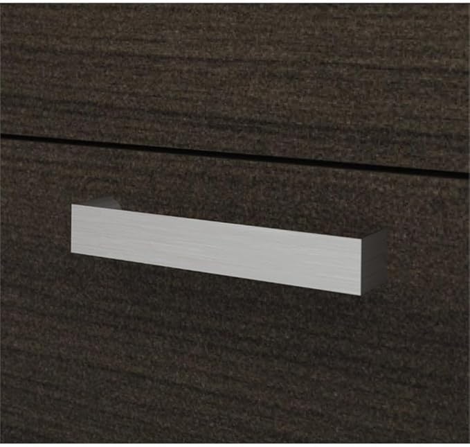 Pemberly Row U-Shaped Computer Desk, Dark Chocolate Finish, 93.6 in x 65 in x 65.9 in, Durable Melamine Surface, Hutch Storage, Lockable File Drawer, Keyboard Tray, Reversible Office Desk