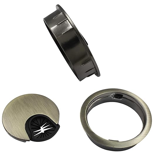 Bonsicoky 2 Pcs 2"(50mm) Metal Desk Grommet, Zinc Alloy Desk Cord Hole Cover for Wires Cable Office Desk, Bronze