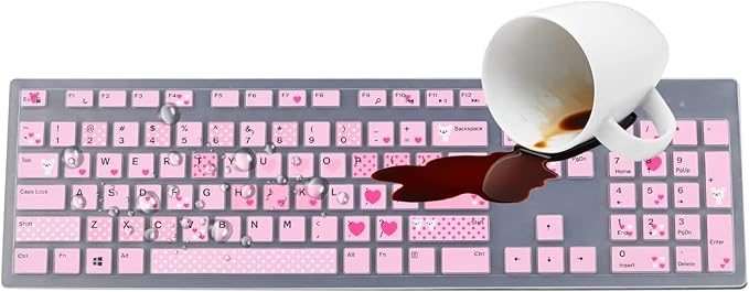 Keyboard Cover Skins Compatible with Dell KM636 Wireless Keyboard & Dell KB216 Wired Keyboard & Dell Optiplex 5250 3050 3240 5460 7450 7050 & Dell Inspiron AIO 3475/3670/3477 All-in one Desktop-Lovly