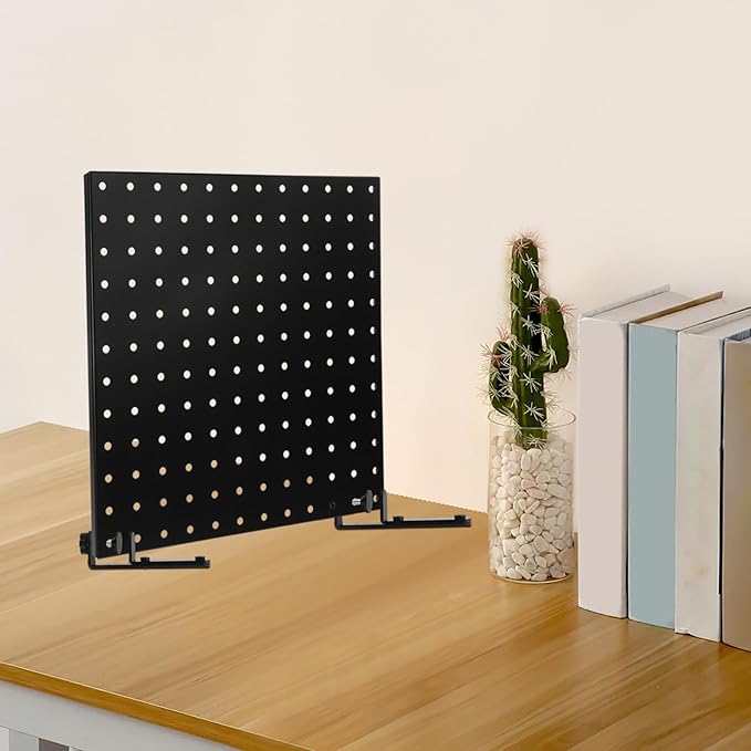 NUOBESTY 1 Pair Black T-Shaped Metal Pegboard Holder for Desk Edge Mounting Table Pegboard Display Brackets Work from Home Accessories