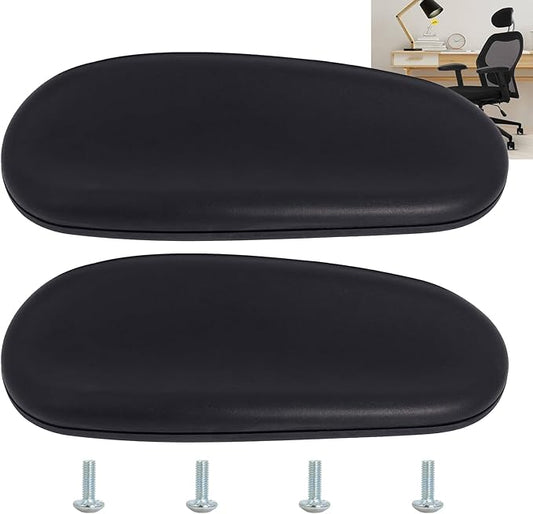 Podoy Office Chair Armrest Pads Replacement Fits Univeral Desk Chair Arms with Mounting Hole Patterns Screws, Desk Armrest Cover 4" x 10" (Pack of 2)