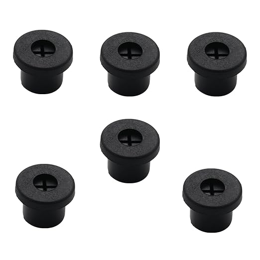 6 Pcs 10mm / 3/8 Inch Black Cable Cord Grommets, Rubber Desk Grommets for Table Computer Desk Wire Organizer TV Console and Other Furnitures Cover