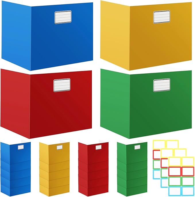 Sabary 24 Pack Privacy Folders for Students Desk Dividers Testing Dividers Standard School Privacy Coated Cardboard for Classroom Teacher Supplies Keep Eyes from Roving(Classic Solid,Colorful)