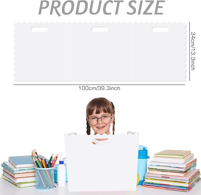 Whaline 24 Pcs Student Desk Privacy Boards White Classroom Desk Divider Shield Privacy Panel Folders Screen Partition for School Teacher Student Test Supplies