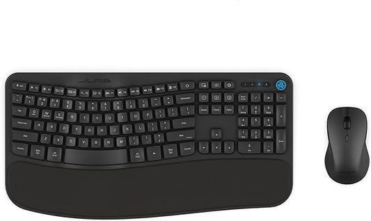 JLab Flow Keyboard & Ambidextrous Mouse Ergonomic Wireless Bundle, Bluetooth or USB-C Dongle, AI Integration, Smart Media Knob, Customize with the JLab App for the Ultimate Home or Work Setup