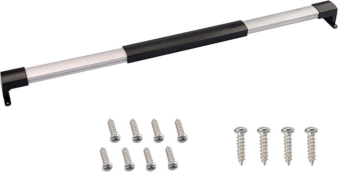 257 Aluminum Screen Door Push Bar for RV Entry Doors - 21-5/8" to 28-5/8" Adjustable Size, Includes 12 Mounting Screws