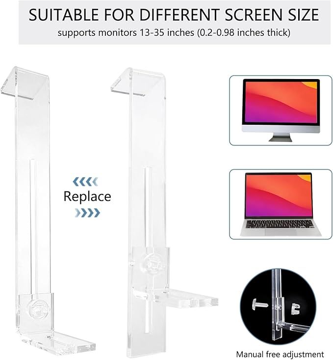 Webcam Mount for Monitor, 1/4" Screw - Universal Clip-On Holder for Logitech Brio, OBSBOT, Nexigo Webcams，Microsoft, New upgrade, width 3CM ，supports monitors 13-35 inches (0.2-0.98 inches thick)
