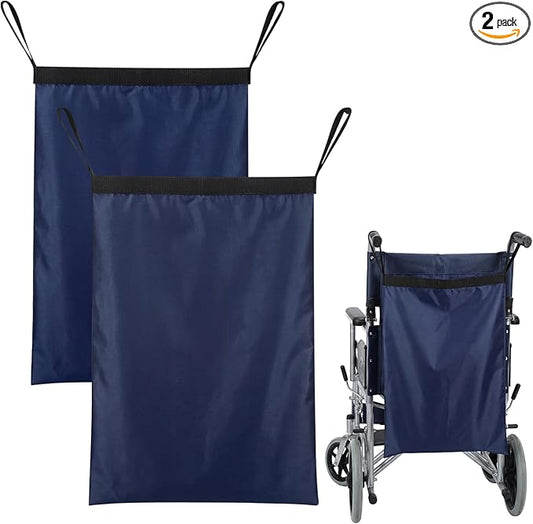 2 Pcs Wheelchair Footrest Bag Footrest Extender Storage Bag, 16"x23" Durable Oxford Cloth Leg Rest Storage for Waterproof & Wear-Resistant, Universal Fit, Easy Installation