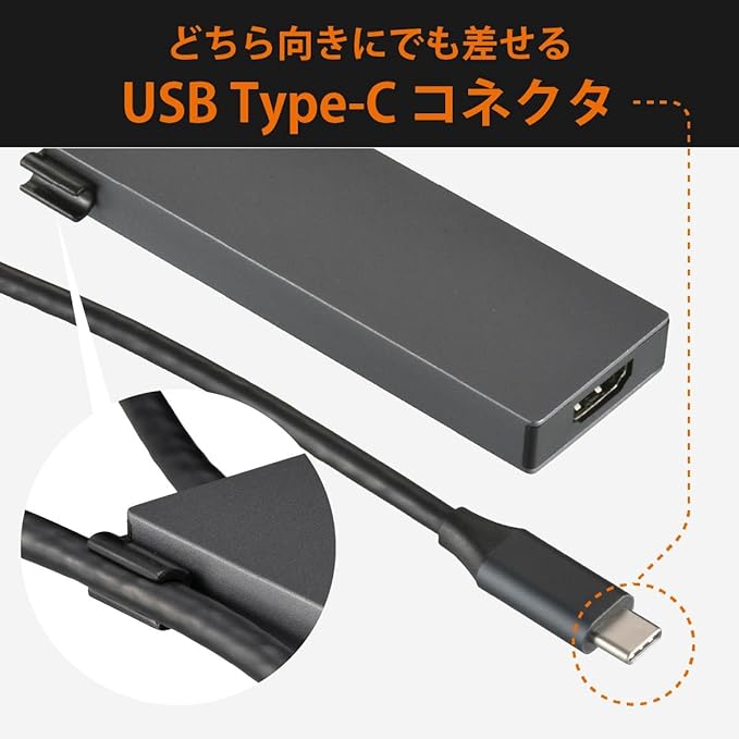 Ohm (OHM) Electric PCGEAR USB Hub Type-C Connector HDMI Output Port 2 USB Port Type-C Port Conversion Adapter Multi-Docking Adapter PC-SHMPC11-H 01-3108