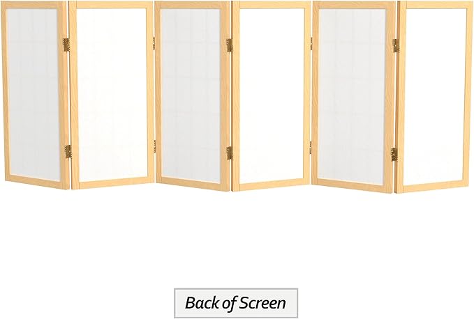 2 ft. Short Desktop Window Pane Shoji Screen - Natural - 6 Panels