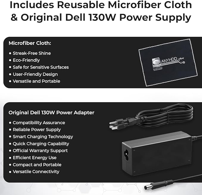 Dell WD19 Docking Station Bundle - Dell Dock with 130W Power Adaper + USB-C Cable (Renewed)