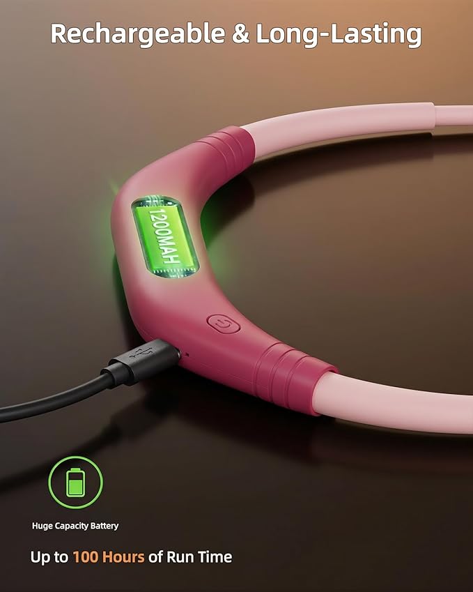 Rechargeable Book Light,3 Colors and Brightness Adjustable Reading Light,Bendable Neck Light,100hrs Long-Lasting,Perfect Reading Lamp Gift for Books in Bed, Knitting,Repairing,Working (Pink)