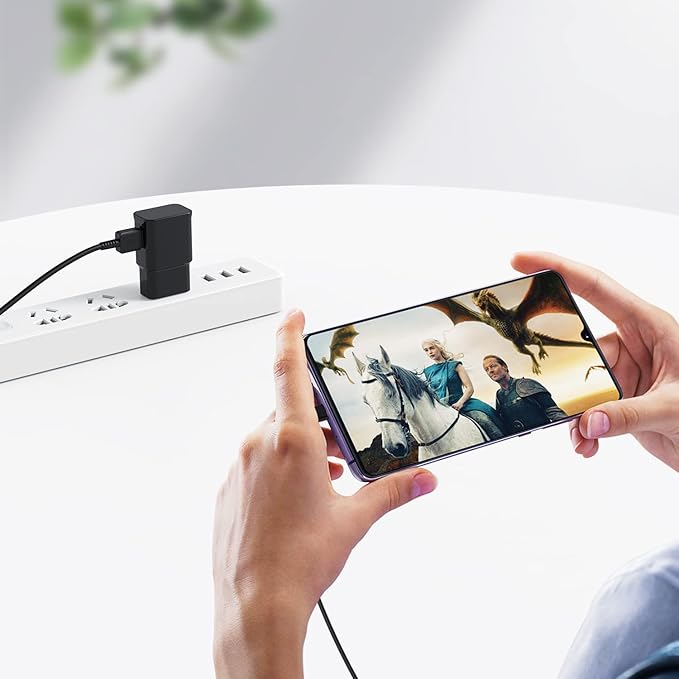 Type C Charger Fast Charging, 1 Pack USB C Android Phone Wall Charger Block & 6ft Charge Cable Cord, for Samsung Galaxy S8 / S9 / S10 Plus Active S10e, S20 / S21 Ultra Plus, Note 8 9 10, Pixel 3 etc