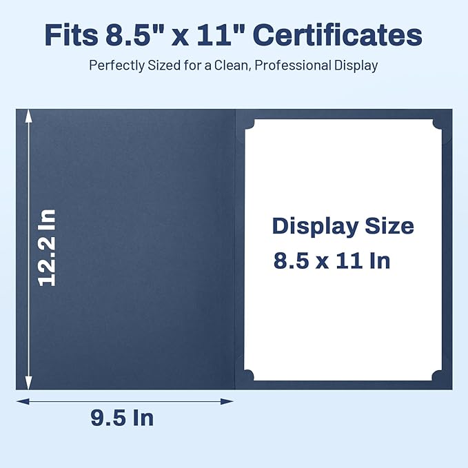 SUNEE Certificate Holders(Navy Blue, 150 Packs), Diploma Covers Gold Foil Border, for Letter Size 8.5x11 Certificates, Cardstock, Document Papers