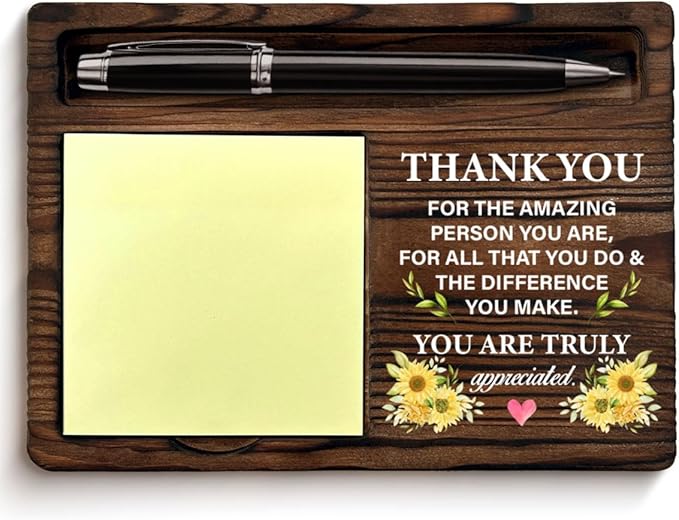 Thank You Gifts for Women Coworkers Employees, Appreciation Gifts for Coworkers Boss Teacher Nurse Social Worker, Thank You Post It Note Dispenser for Office Cubicle Desk Decor