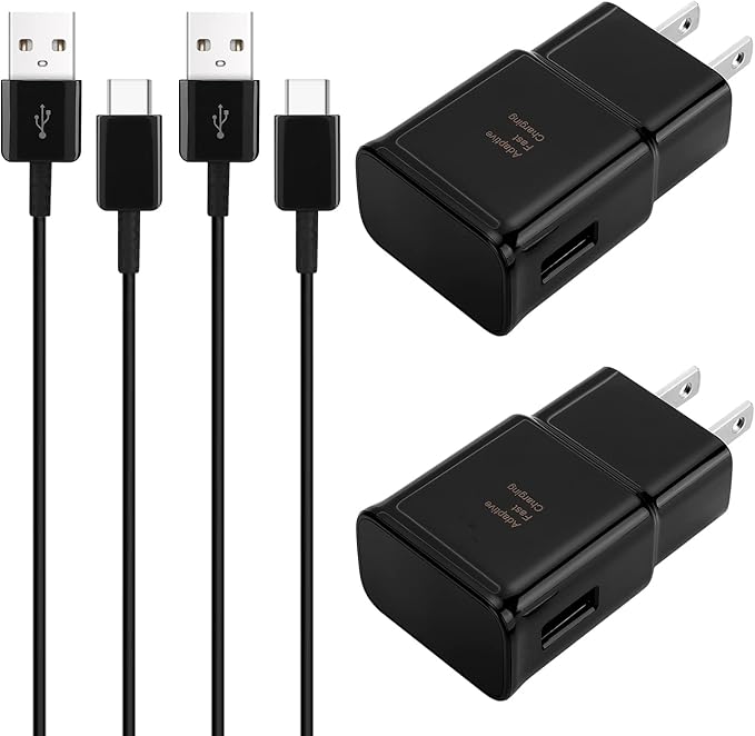 Adaptive Samsung Fast Charger kit with 8Ft USB Type C Charging Cable for Samsung Galaxy S8/S8 Plus/S9/S9 Plus/S10/S10e/S26/S20/S20+/S21/S21+/S21 Ultra/S23/S22/S22+/S22/S25 Ultra/Note 8/Note 9/10/20