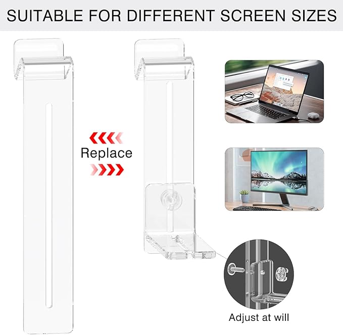 Center Screen/Middle Screen Webcam Mount with Video Conference Light, Position Webcam Anywhere on Monitor, Laptop Screen, Compatible with Logitech MX Brio, C920x, C922, C930 Webcams