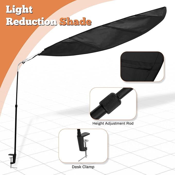 P Polerden Office Cubicle and Desk Shade Adjustable Cubicle Shade Black Leaf，The Original Cubicle and Desk Shade