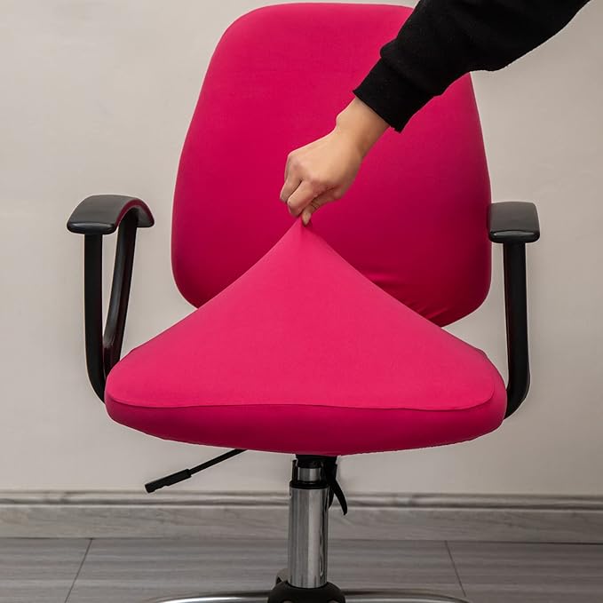 Melaluxe Computer Office Chair Covers, Protective & Stretchable Universal Chair Cover, Stretch Rotating Chair Slipcover (Rose)