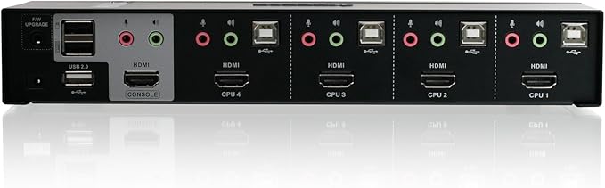 IOGEAR 4-Port HDMI Multimedia KVM Switch with Audio, USB 2.0 Hub and HDMI KVM w/Full Set of Cables, (GCS1794 TAA Compliant)