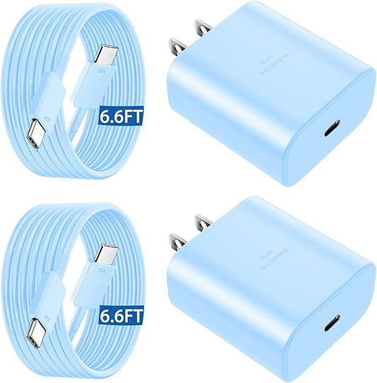 45W USB C Super Fast Charger Type C Charger Fast Charging Android Phone Charger Block with 6.6FT Type C Charging Cable for Samsung Galaxy S26 Ultra/S26/S26+/S25/S25 Ultra/S25+/S24 Ultra/S23 Ultra/S22