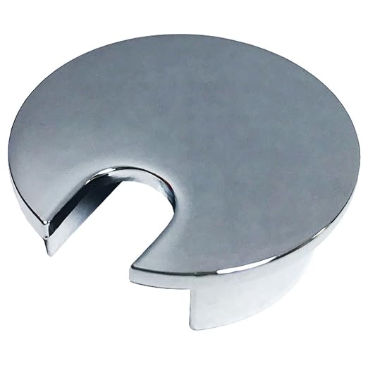 Electriduct 1.57" Metal Desk Grommet 40mm Cable Hole Cover Wire Cord Organizer | Chrome Polished