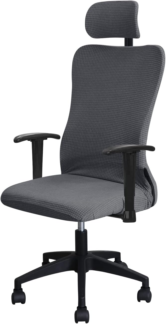 FORCHEER Ergonomic Office Chair Covers Set with Headrest Cover Water Repellent for Managerial Office Executive Chair, Dark Grey