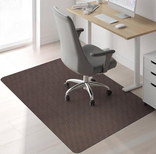 Sycoodeal Chair Mat, 48" x 55" Office Chair Mat for Hardwood and Tile Floor, Heavy Duty Floor Protector for Rolling Chairs, Non-Slip,Computer Mat for Home Office(Brown)