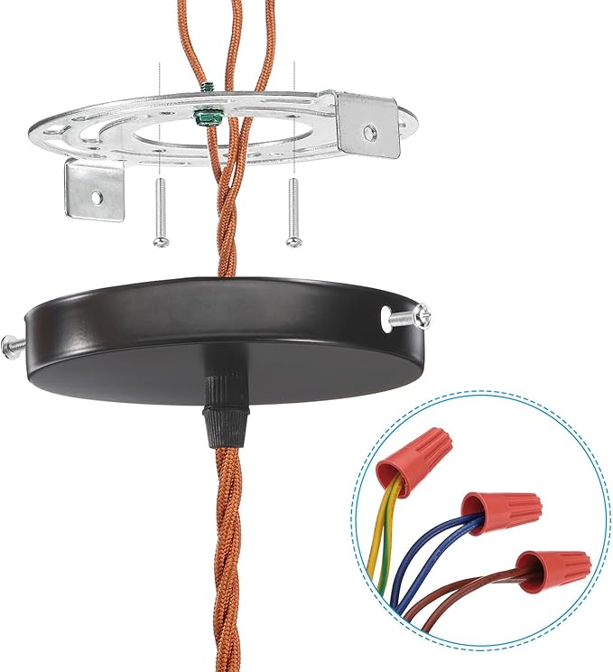 PATIKIL 105mm (4.13") Universal Light Fixture Mounting Bracket Kit, 2 Set Silver Tone Ceiling Mount Bracket for Wall Light, Ceiling Light, Pendant Light, Chandelier