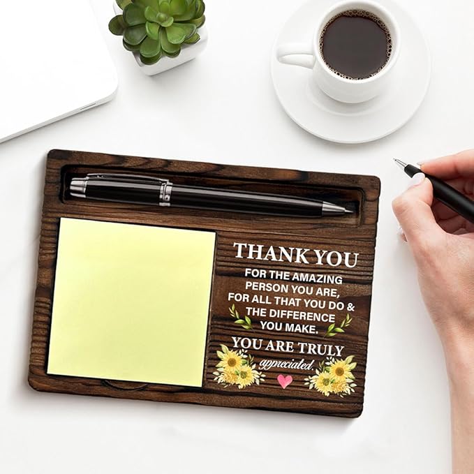 Thank You Gifts for Women Coworkers Employees, Appreciation Gifts for Coworkers Boss Teacher Nurse Social Worker, Thank You Post It Note Dispenser for Office Cubicle Desk Decor