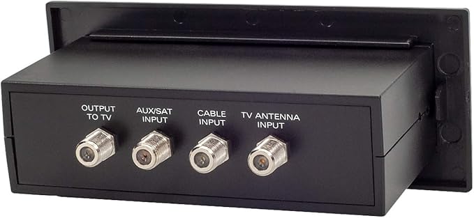 3-Position Antenna Switch Box with 3 Inputs & 1 Output for TV/AUX-SAT/Cable