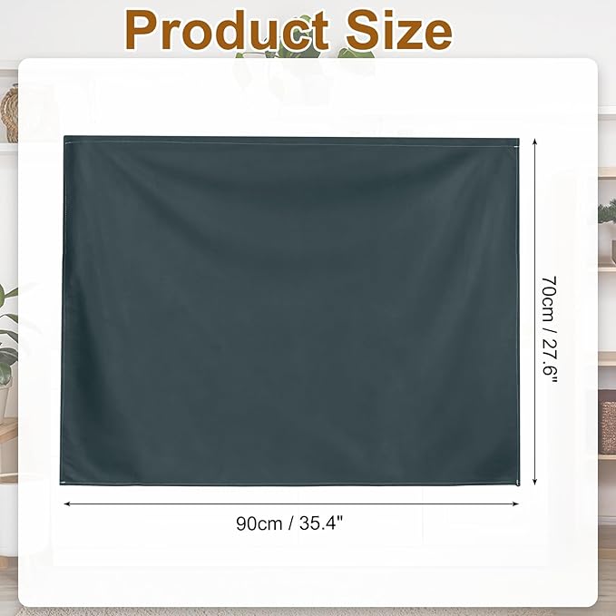 uxcell Cabinet Curtains, Dust Proof Privacy Drape Short Curtain, Hook & Loop Under The Desk Skirt for Kitchen Bathroom Closet Storage Room (35.4" W x 27.6" H, Dark Gray)