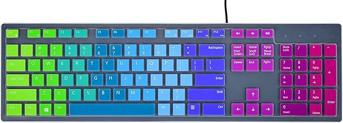 Color Keyboard Cover Skins Compatible with Dell KB216 KM636 Wired Keyboard & Dell Optiplex 5250 3050 3240 5460 7450 7050 & Dell Inspiron AIO 3475/3670/3477 All-in one Desktop Cover Skins(Rainbow)