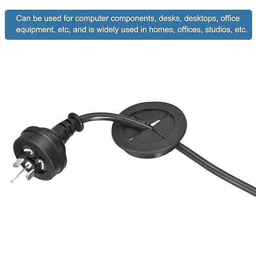 uxcell Cable Cord Grommet, 1 3/8" Inch (35mm) Desk Grommet Flexible Rubber Grommets Wire Hole Cover Pass Through for Office Computer Desk Wire Organizer, Black